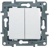  - Legrand Etika Бел Выключатель 2-х клавишный, 10А, винт. клем. 672202