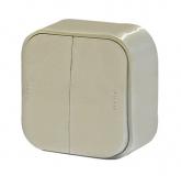  - Legrand Quteo Беж Выключатель 2-клавишный 10А (782232)