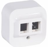  - Legrand Quteo Бел Адаптер для 1 или 2 роз. RJ45 Keystone (782226)