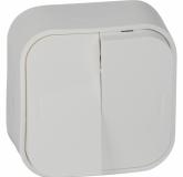  - Legrand Quteo Бел Выключатель 2-клавишный 10А (782202)