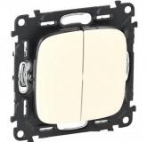  - Legrand Valena ALLURE DIY Слоновая кость Выключатель 2-х клавишный 10А 250В (752805)
