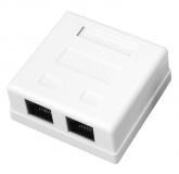  - Розетка комп. 2хRJ-45, 8р-8с, кат. 5е, 110/Krone тип (Dual IDC) белая LX-520 Rexant FD (03-0151)