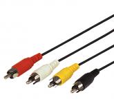  - Шнур 4 RCA - 4 RCA, 7м, черный REXANT