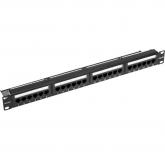 - Панель коммутационная с кабельным органайзером 19", 1U, 24 порта, UTP, RJ-45, CAT 5e REXANT PRO (02-0031)