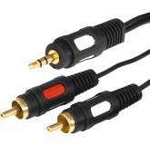  - Шнур 17-4232 Стерео 3,5 мм - 2 RCA, длина 1,5 метра (GOLD) REXANT 
